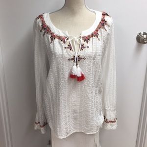 Johnny Was Maria Embroidered Blouse